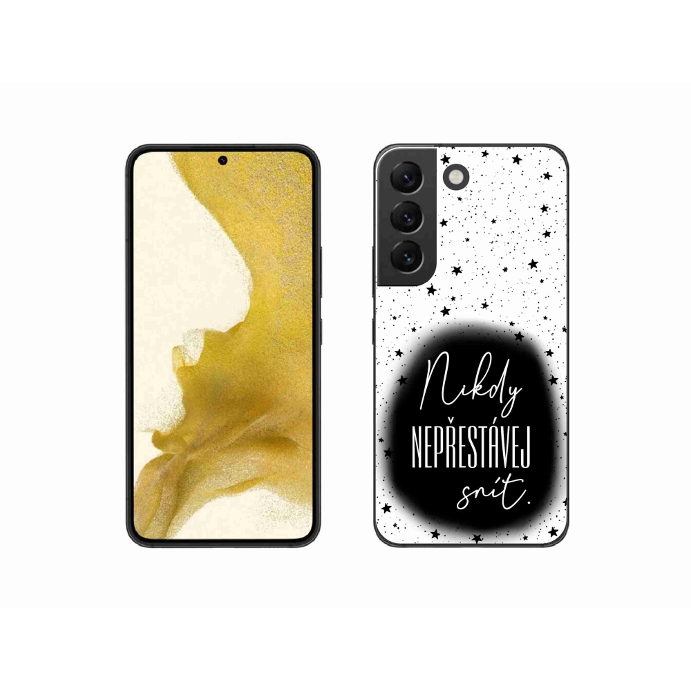 Gél borítás mmCase Samsung Galaxy S22 5G - idézet 1 fekete és fehér háttérrel