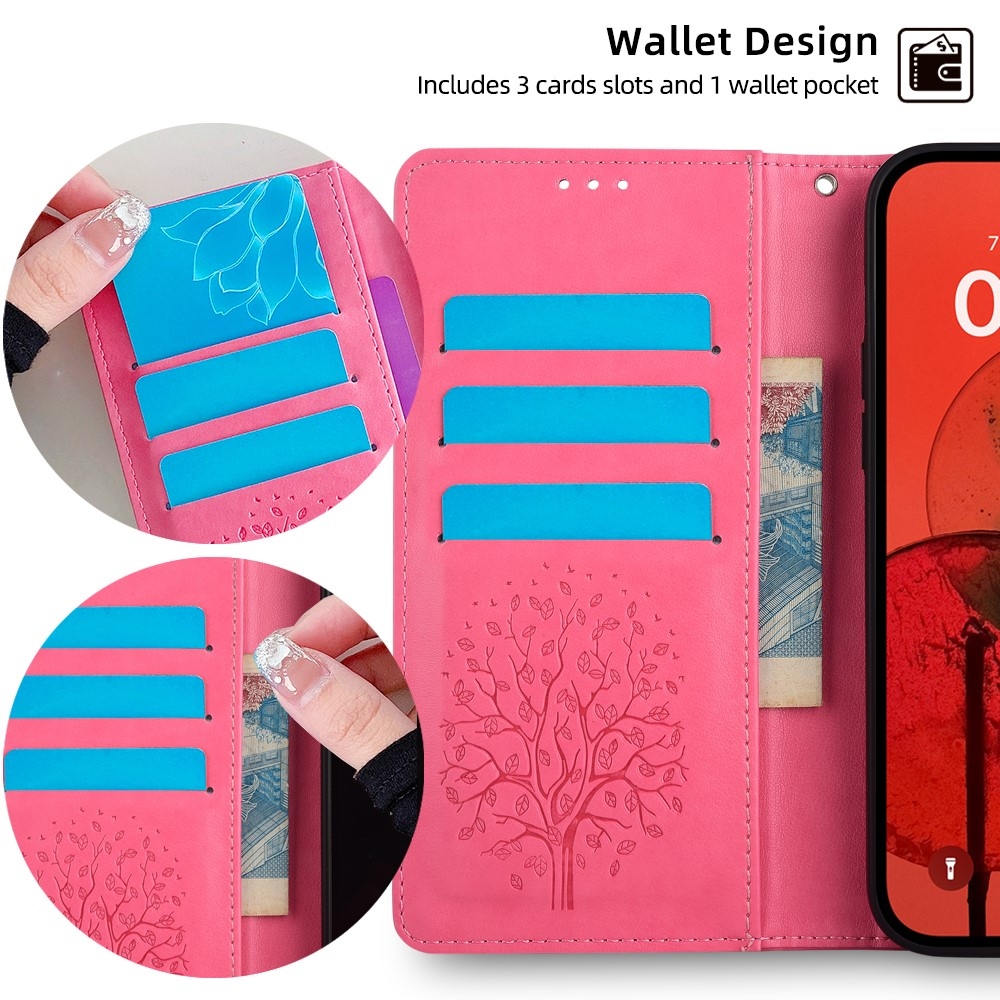 Fa könyvtáska Huawei Pura 70 Pro-hoz - rózsaszín