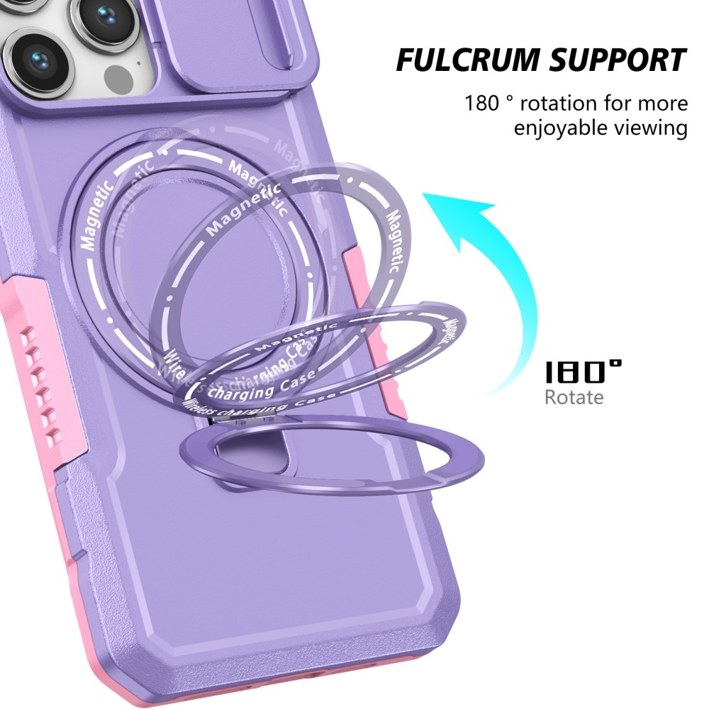 Katonai tartós védőburkolat MagSafe-vel iPhone 14 Pro Max készülékhez - rózsaszín/lila