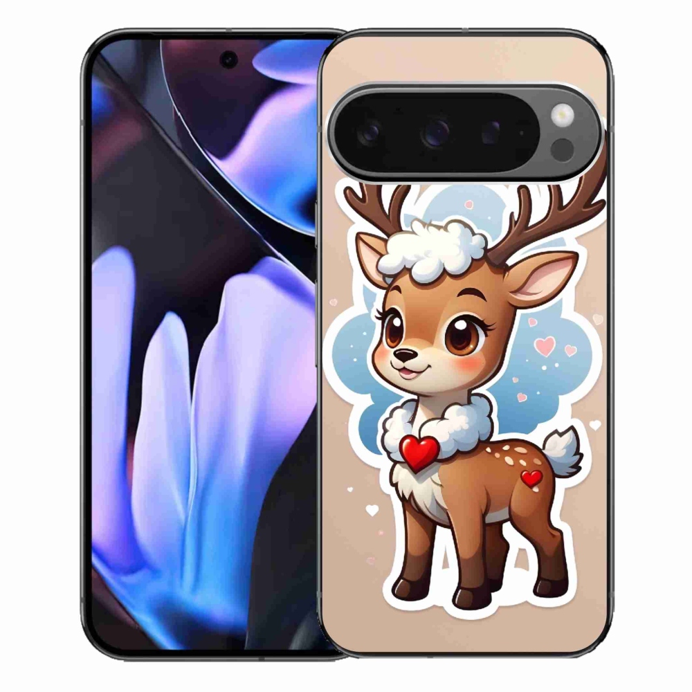 Zselés borítás mmCase a Google Pixel 9 Pro XL-hez - rajzfilm rénszarvas