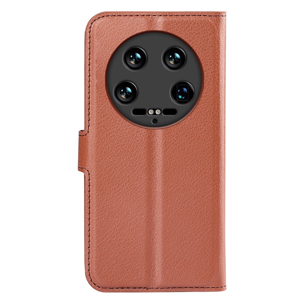 Litchi könyvtáska Xiaomi 14 Ultra - barna