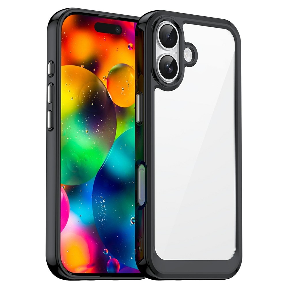 Gél tok fix hátlappal iPhone 17 készülékhez - fekete