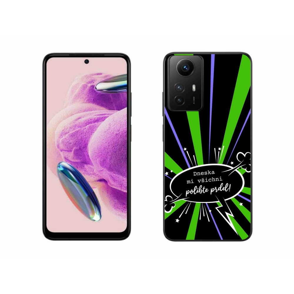 Gél borító mmCase a Xiaomi Redmi Note 12S-hez - vicces szöveg 15 fekete háttérrel