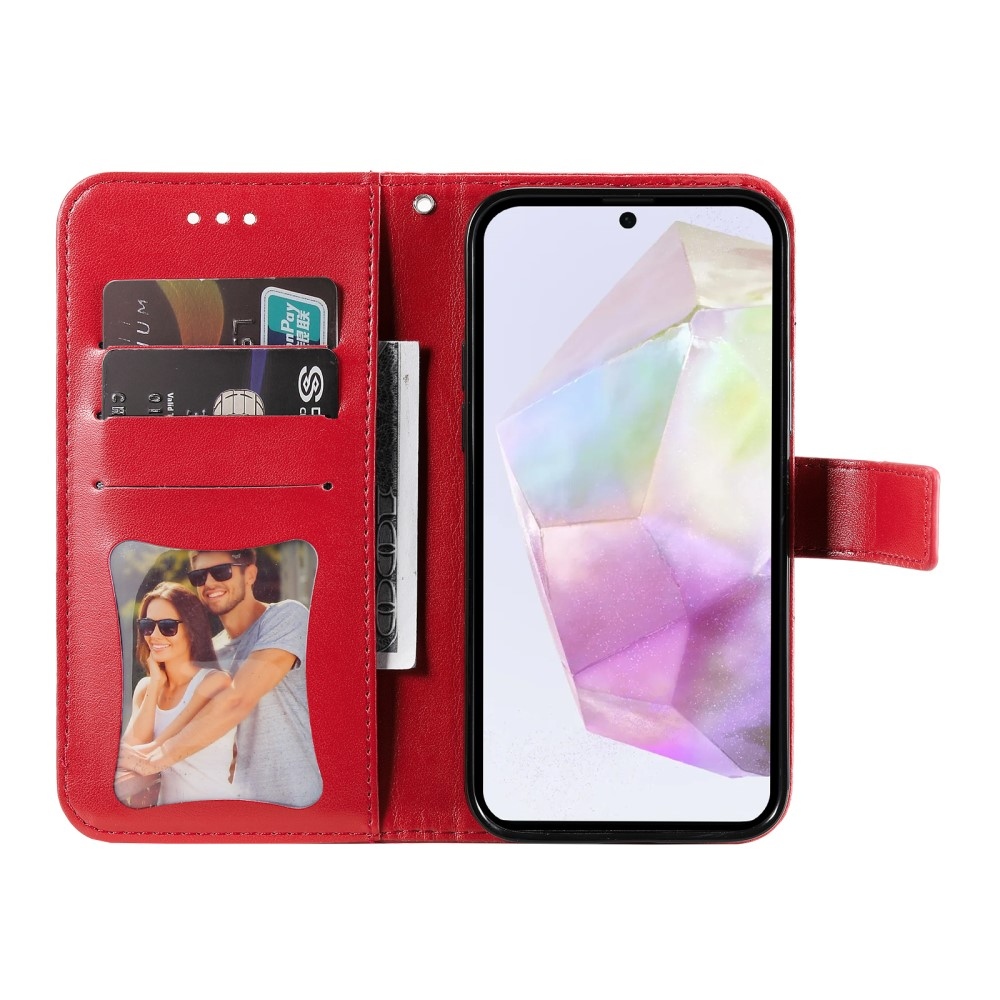 Mandala könyv tok Samsung Galaxy A36 5G készülékhez - piros