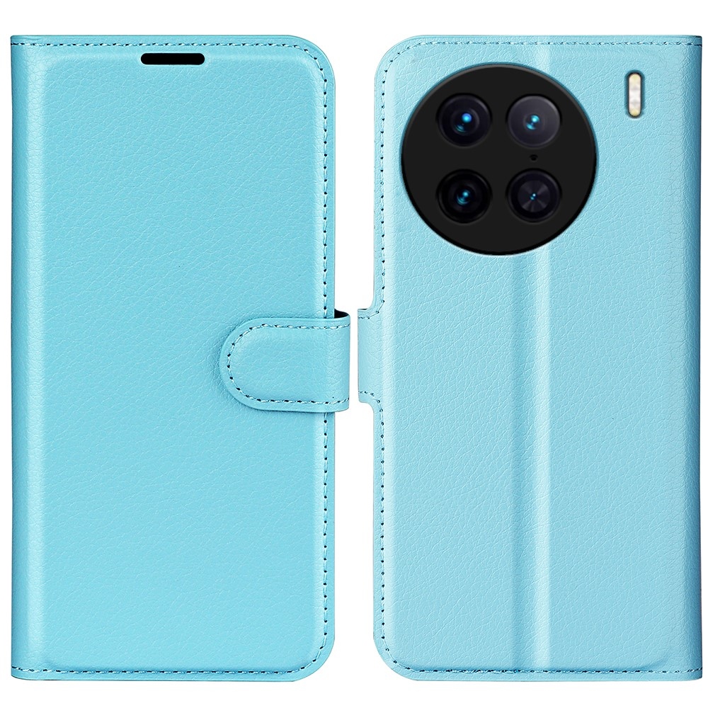 Litchi könyv tok a Vivo X90 Pro-hoz - kék