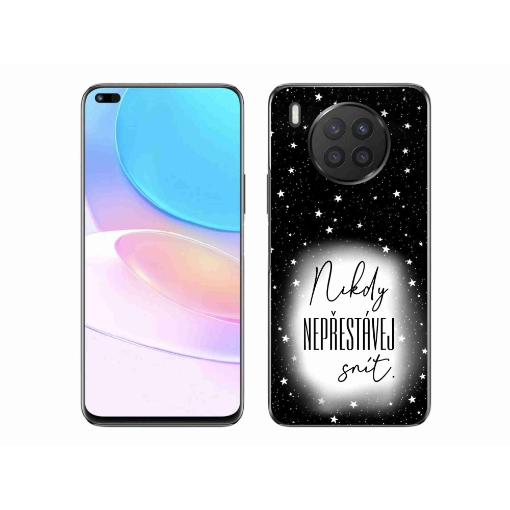 Gél borítás mmCase a Huawei Nova 8i - idézet 1 fehér és fekete háttérrel