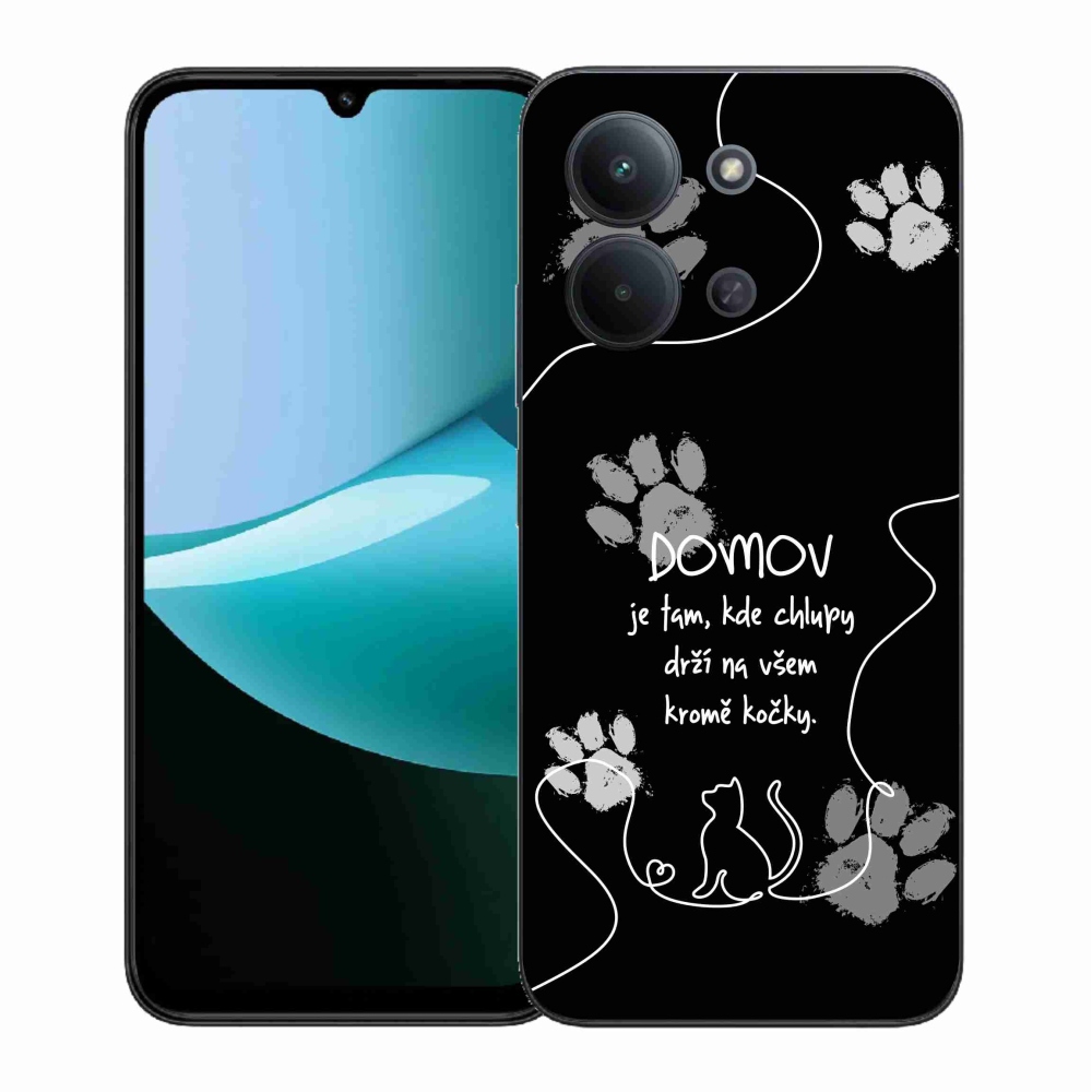 Gél borítás mmCase a Xiaomi Redmi 15C 4G (171mm)/Poco C85 4G (171mm) - macska motívum fekete háttérrel
