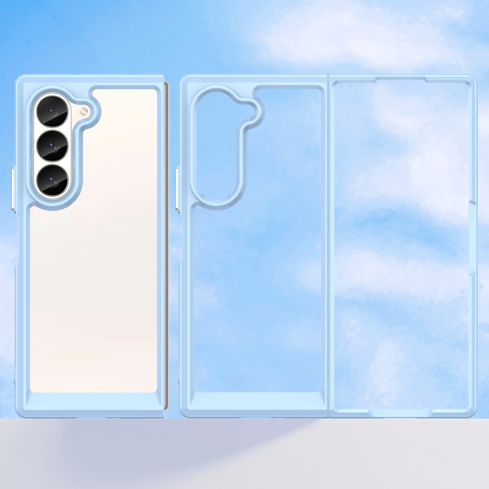 Gél tok fix hátlappal Samsung Galaxy Z Fold6 5G készülékhez - kék