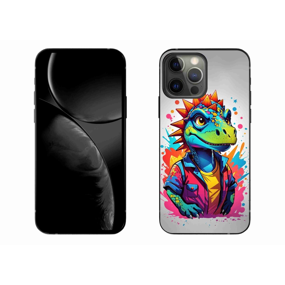 Zselés borítás mmCase iPhone 13 Pro Max készülékhez - színes dinoszaurusz