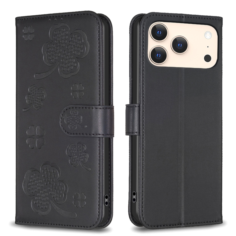 Clover könyvtáska iPhone 17 Pro Max készülékhez - fekete