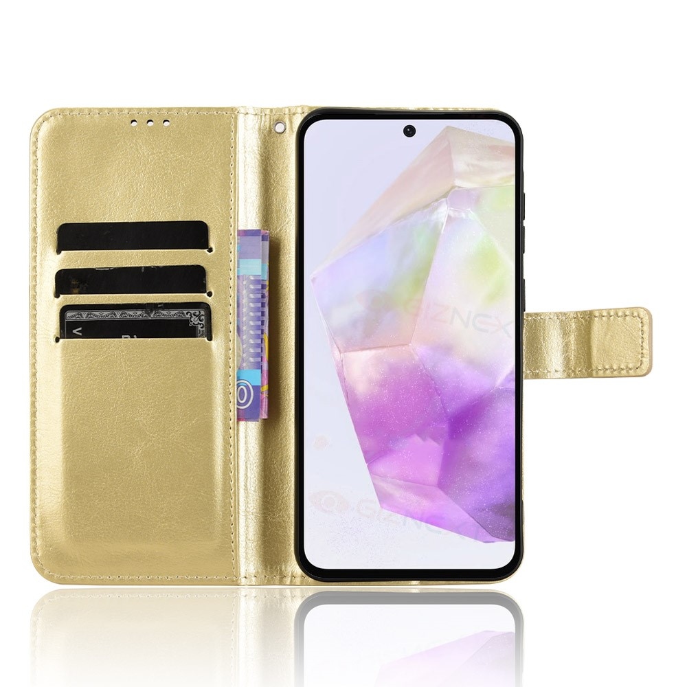 Őrült könyv tok Samsung Galaxy A56 5G - arany színű