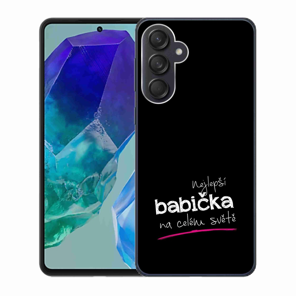 Gél borító mmCase Samsung Galaxy M55 5G - a legjobb nagymama 4 fekete háttérrel