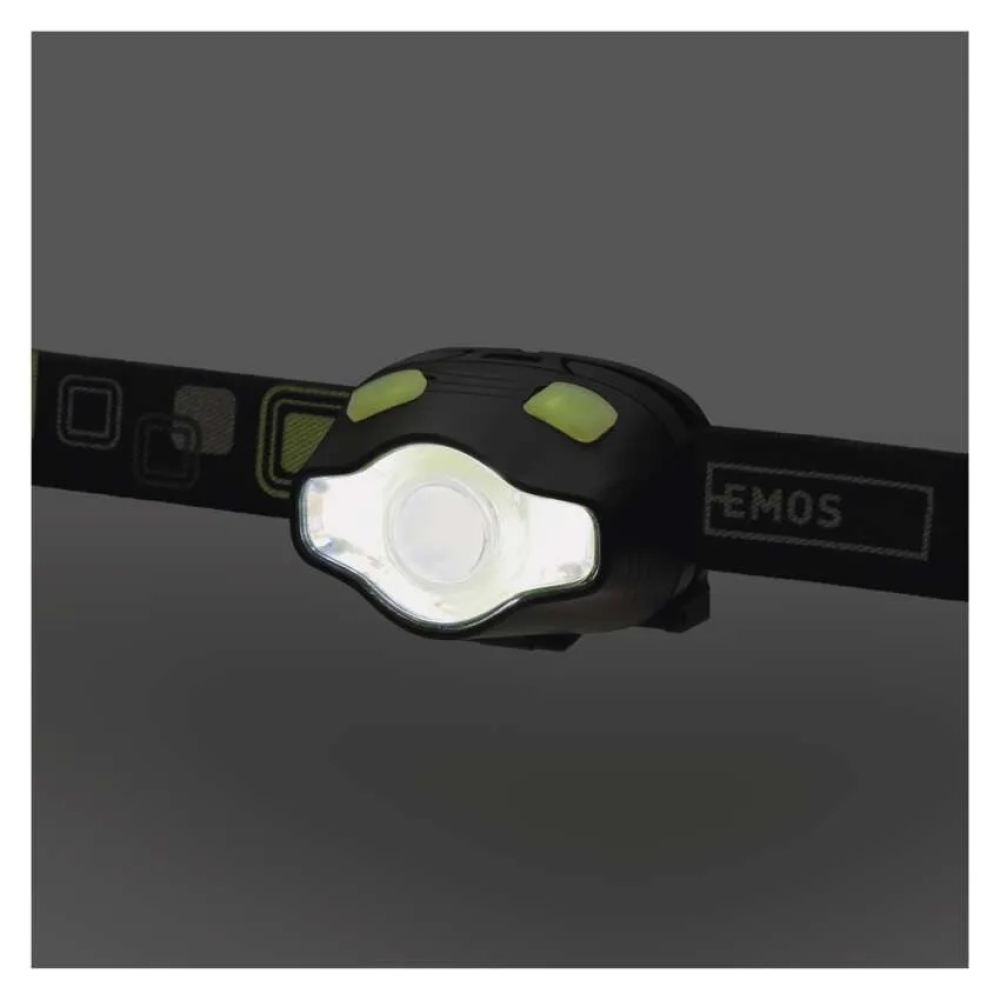 COB LED + LED fényszóró P3536, 220 lm, 100 m, 3× AAA