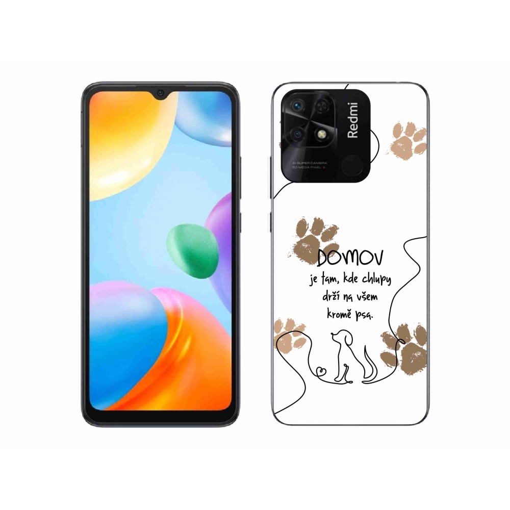 Gél borító mmCase a Xiaomi Redmi 10C-hez - kutya motívum fehér háttérrel