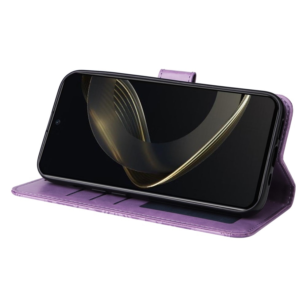Napraforgó könyv tok Huawei Nova 12 SE-hez - lila