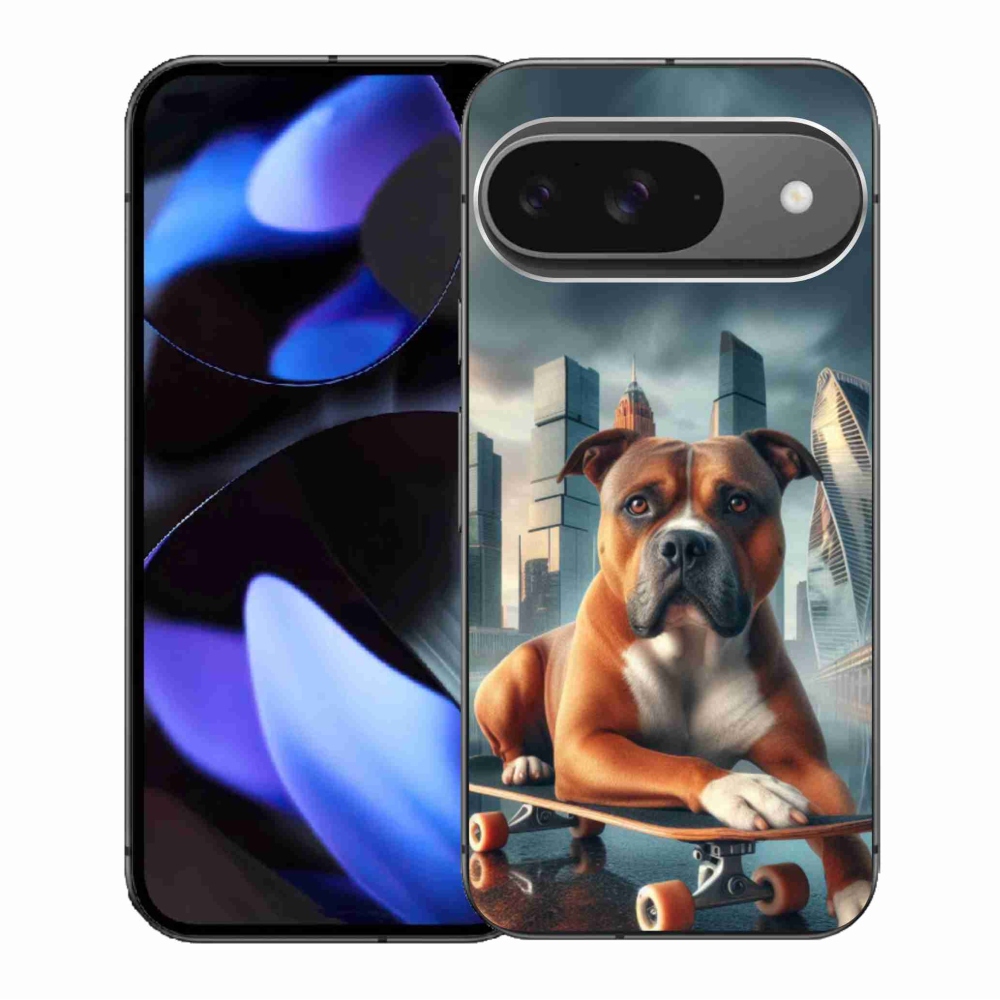 Zselés borítás mmCase a Google Pixel 9/9 Pro számára - kutya gördeszkán