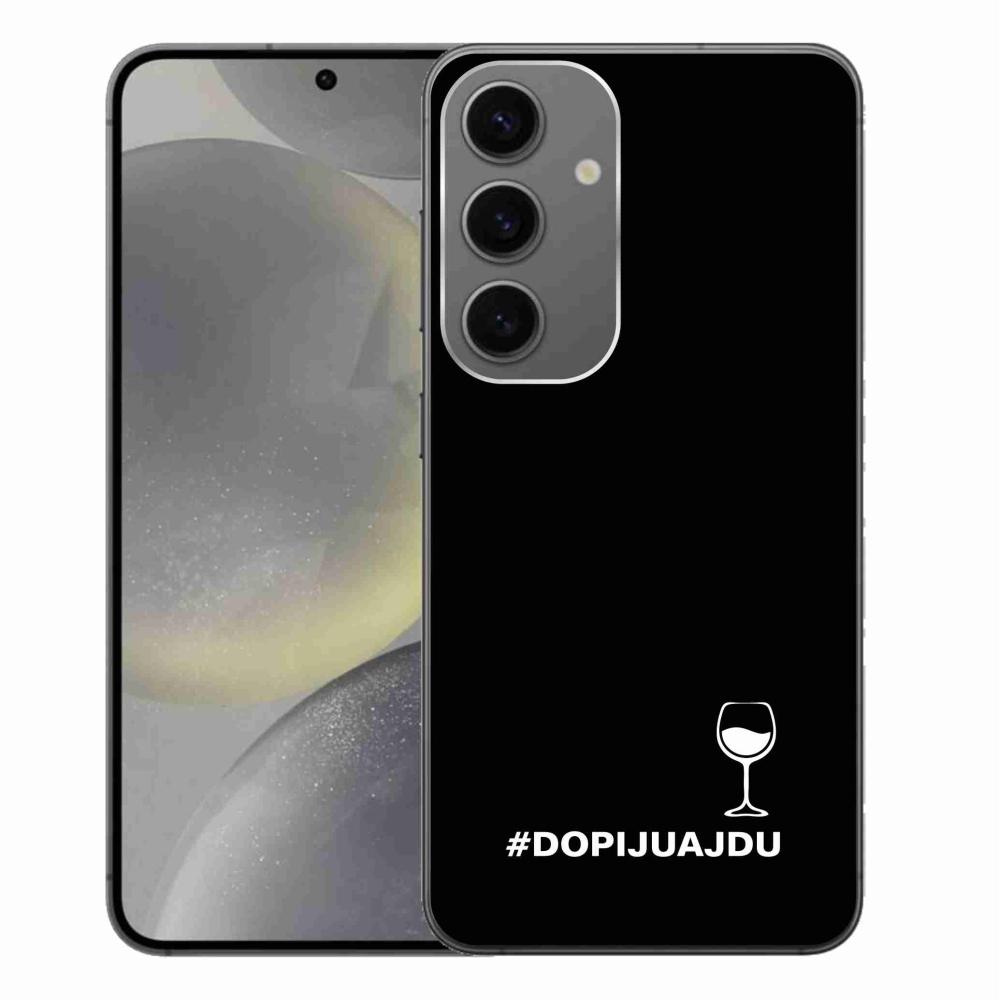 Gél borítás mmCase Samsung Galaxy S24+ készülékhez - bor motívum fekete alapon