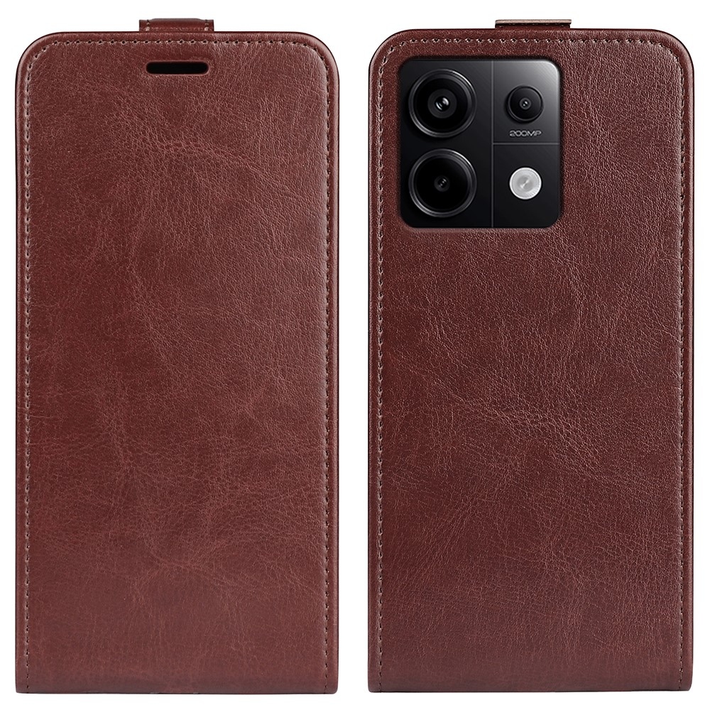 Függőleges flip tok Xiaomi Redmi Note 13 Pro 5G/Poco X6 5G - barna színben