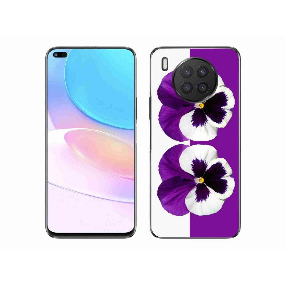 Gél borító mmCase a Huawei Nova 8i készülékhez - lila és fehér virág