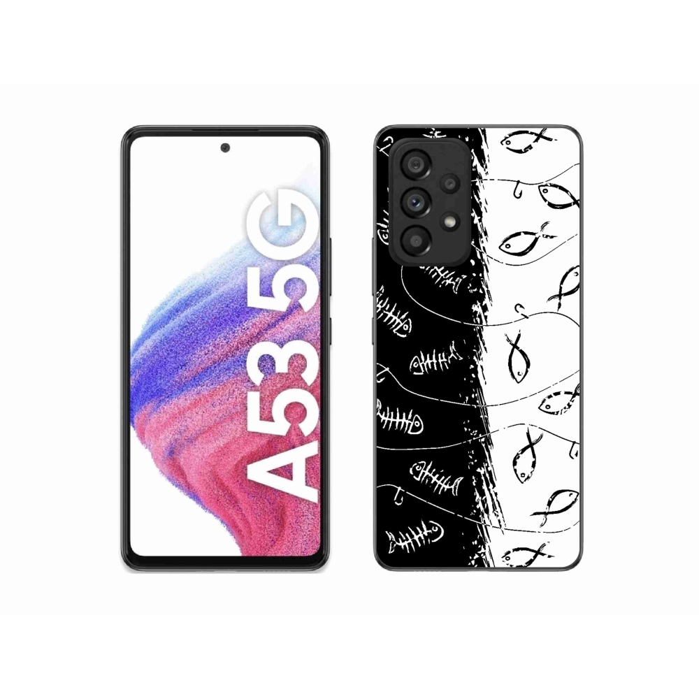 Gél borító mmCase Samsung Galaxy A53 5G - csontvázak és halak számára
