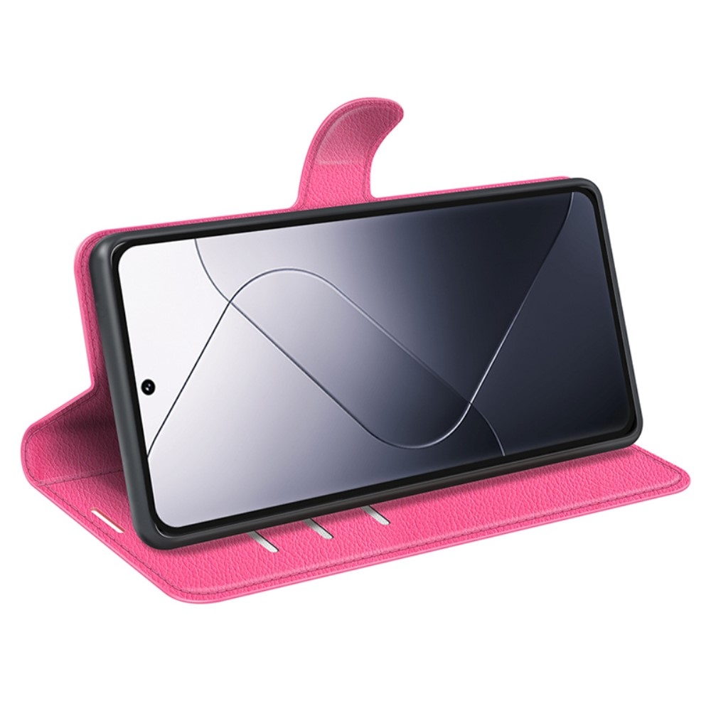 Litchi könyv tok a Xiaomi 14 Pro-hoz - rózsaszínű