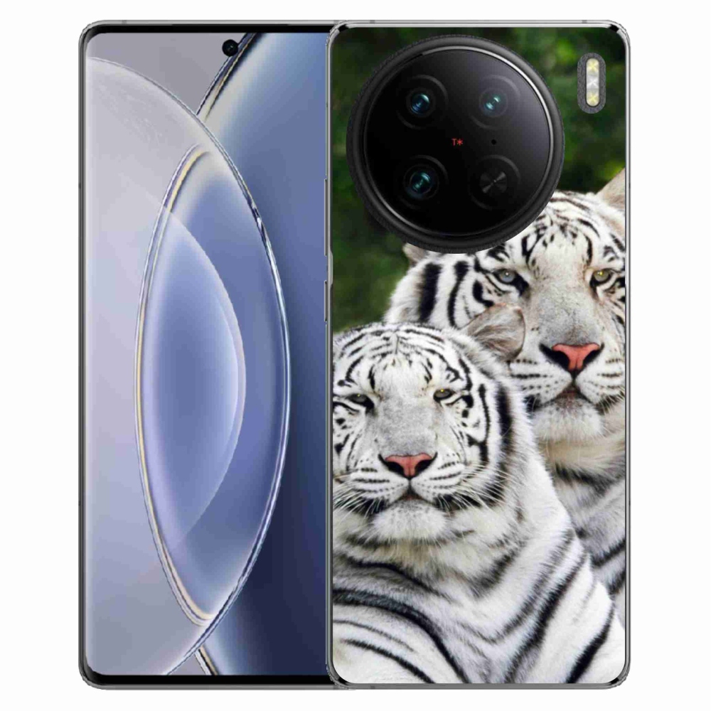 Gél tok mmCase a Vivo X90 Pro készülékhez - fehér tigrisek