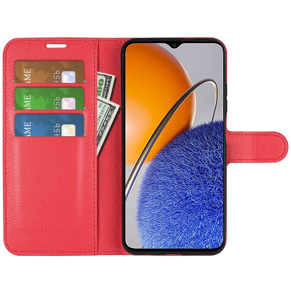 Litchi könyv tok Huawei Nova Y61-hez - piros