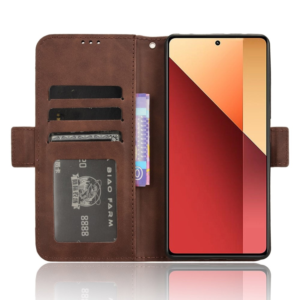 Kártyás könyv tok Xiaomi Redmi Note 14S/Note 13 Pro 4G/Poco M6 Pro - barna színben