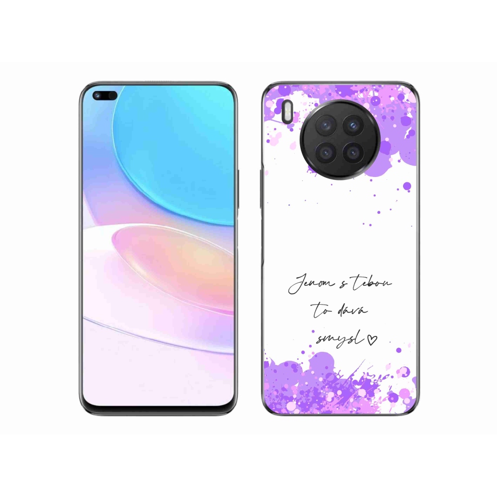 Gél borító mmCase a Huawei Nova 8i - szerelem szöveg fehér háttérrel