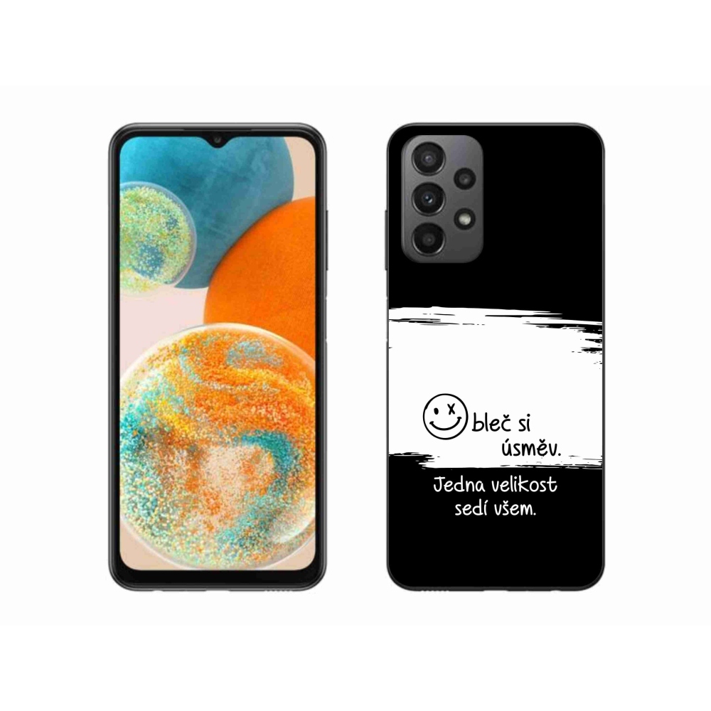 Gél borító mmCase Samsung Galaxy A23 4G/5G - vicces szöveg 8 fekete és fehér háttérrel