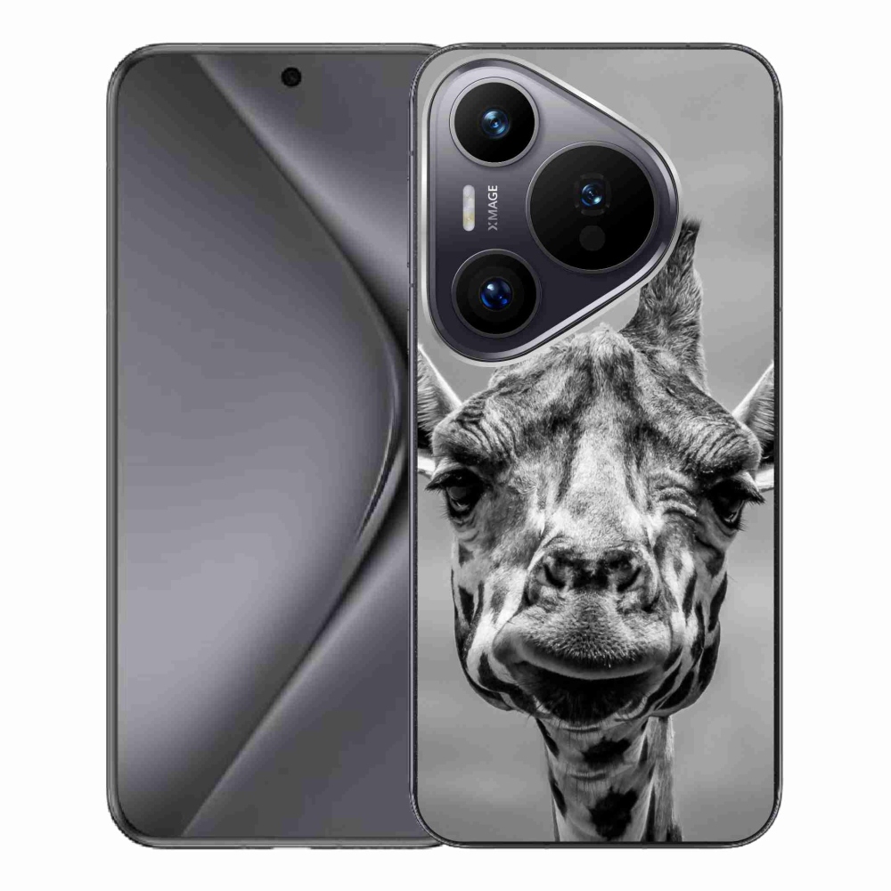 Zselés borítás mmCase a Huawei Pura 70 Pro készülékhez - fekete-fehér zsiráf