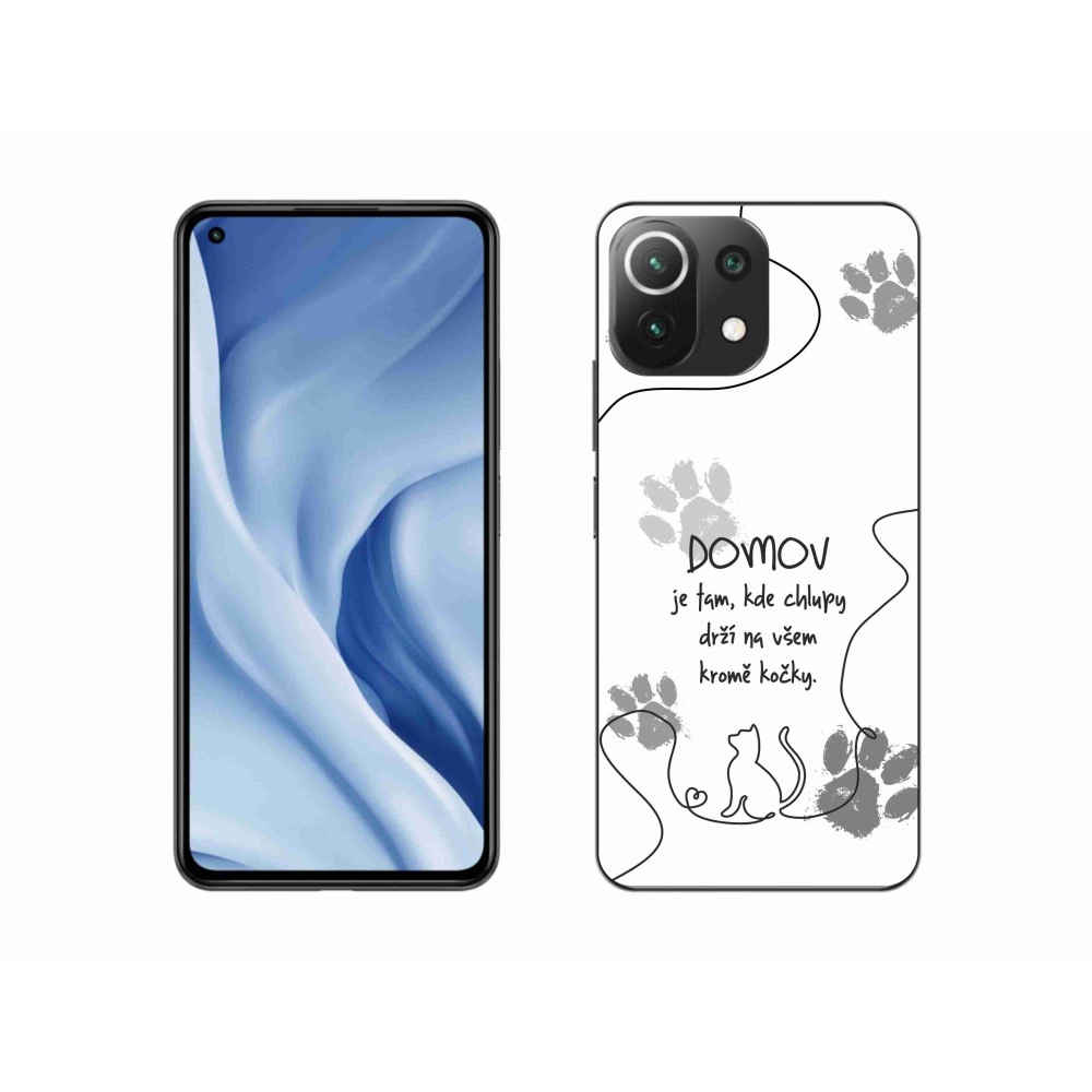 Gél borító mmCase a Xiaomi 11 Lite 5G NE számára - macska motívum fehér háttérrel