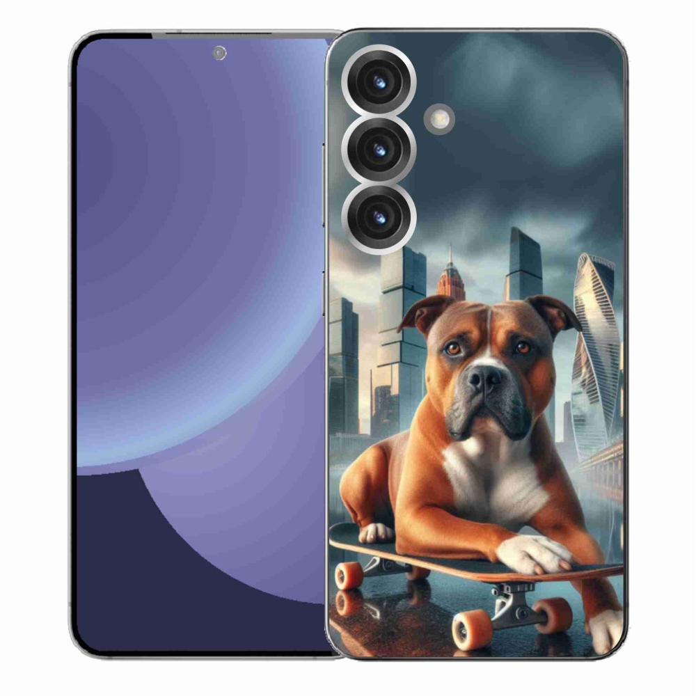 Gél borítás mmCase Samsung Galaxy S25+ készülékhez - kutya gördeszkán
