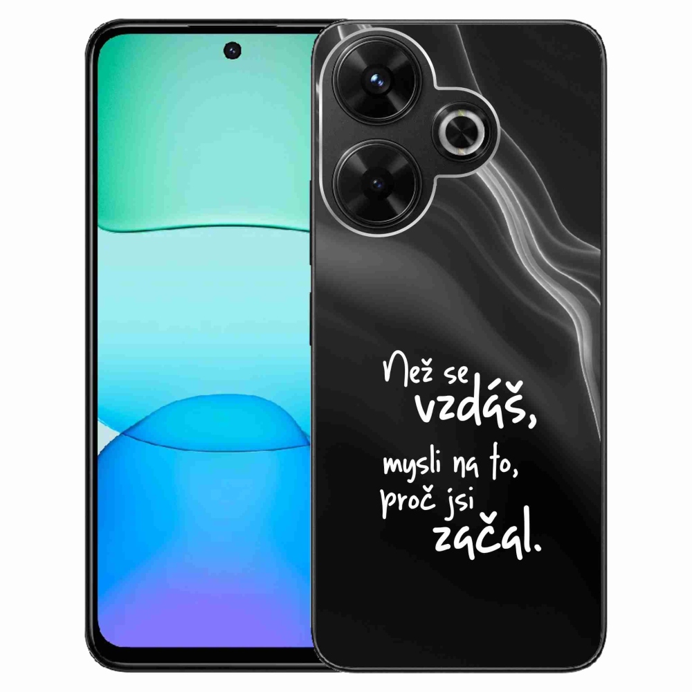 Gél borítás mmCase a Xiaomi Redmi 13 4G/Poco M6 4G - idézet 2 fekete háttérrel