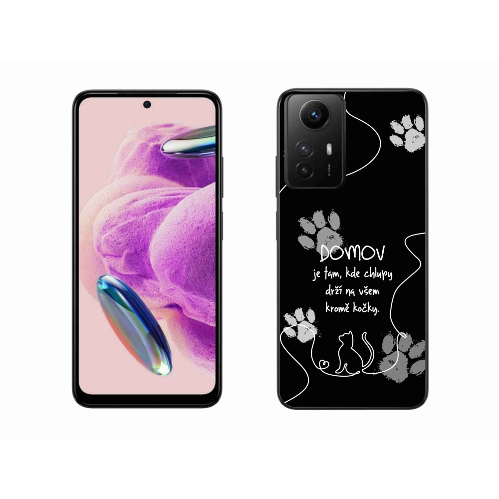 Gél borító mmCase a Xiaomi Redmi Note 12S-hez - macska motívum fekete háttérrel