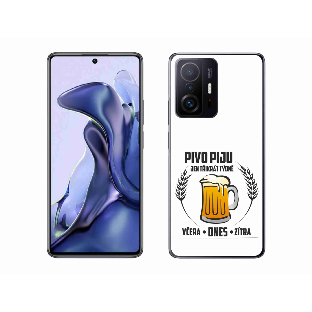 Gél borítás mmCase a Xiaomi 11T-hez - sör motívum fehér háttérrel
