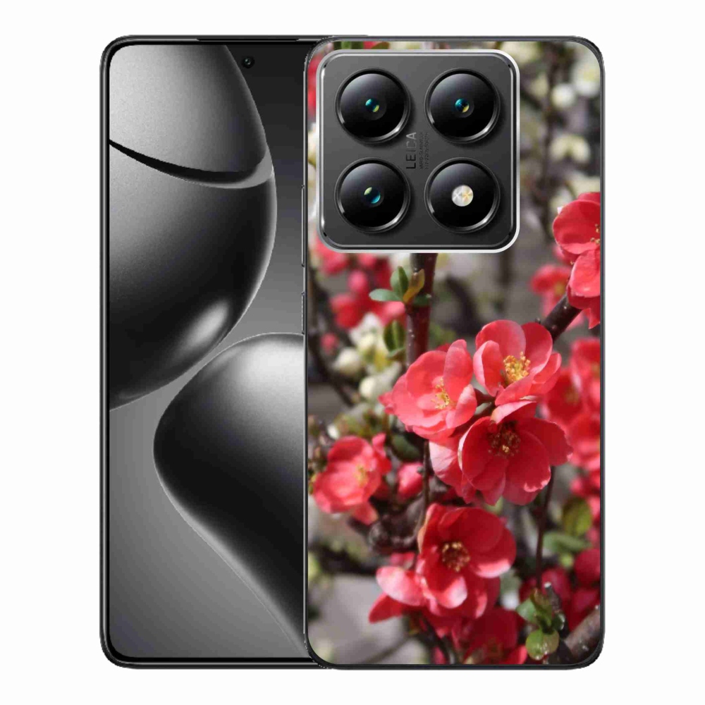 Gél borítás mmCase a Xiaomi 14T Pro számára - piros virágok