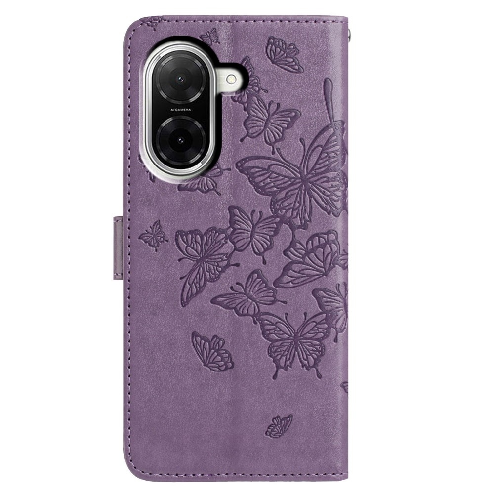 Virágos pillangó könyv tok Xiaomi Redmi A5 (171.7x77.8x8.3mm) számára - lila