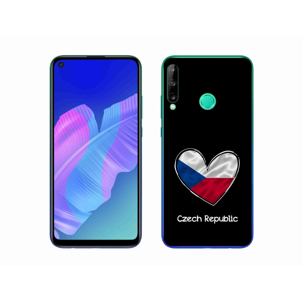 Gél borító mmCase a Huawei P40 Lite E - zászló szív fekete háttérrel