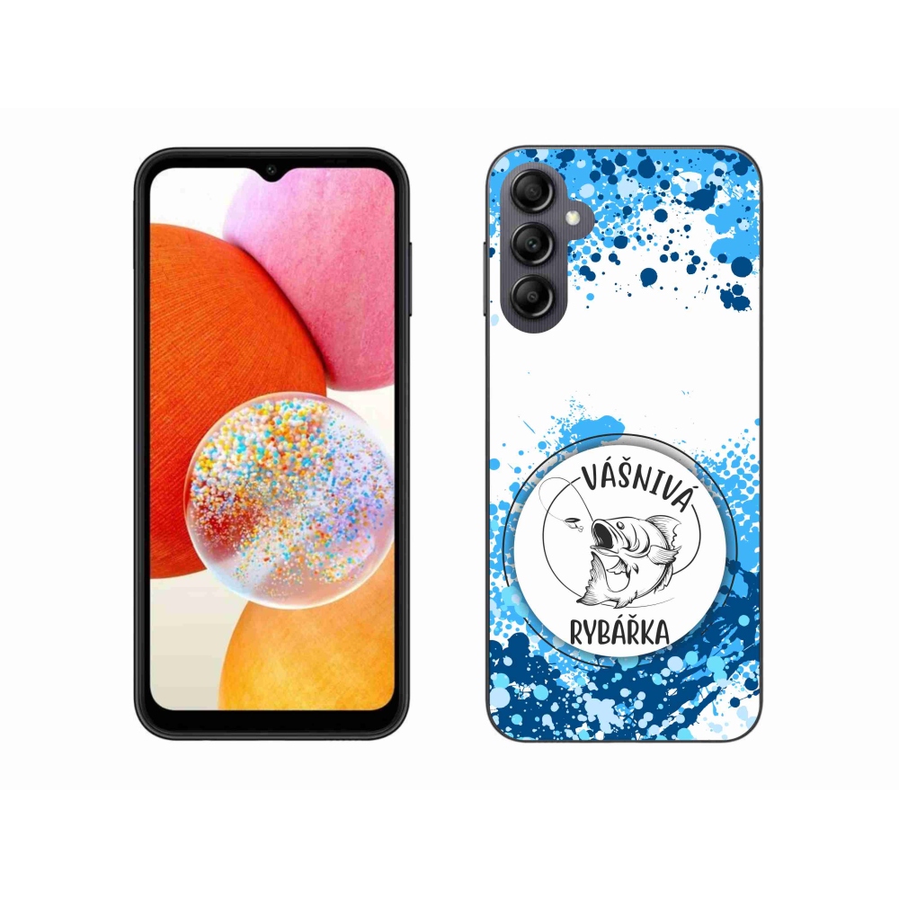 Gél borító mmCase Samsung Galaxy A14 4G/5G - szenvedélyes halásznő fehér háttérrel