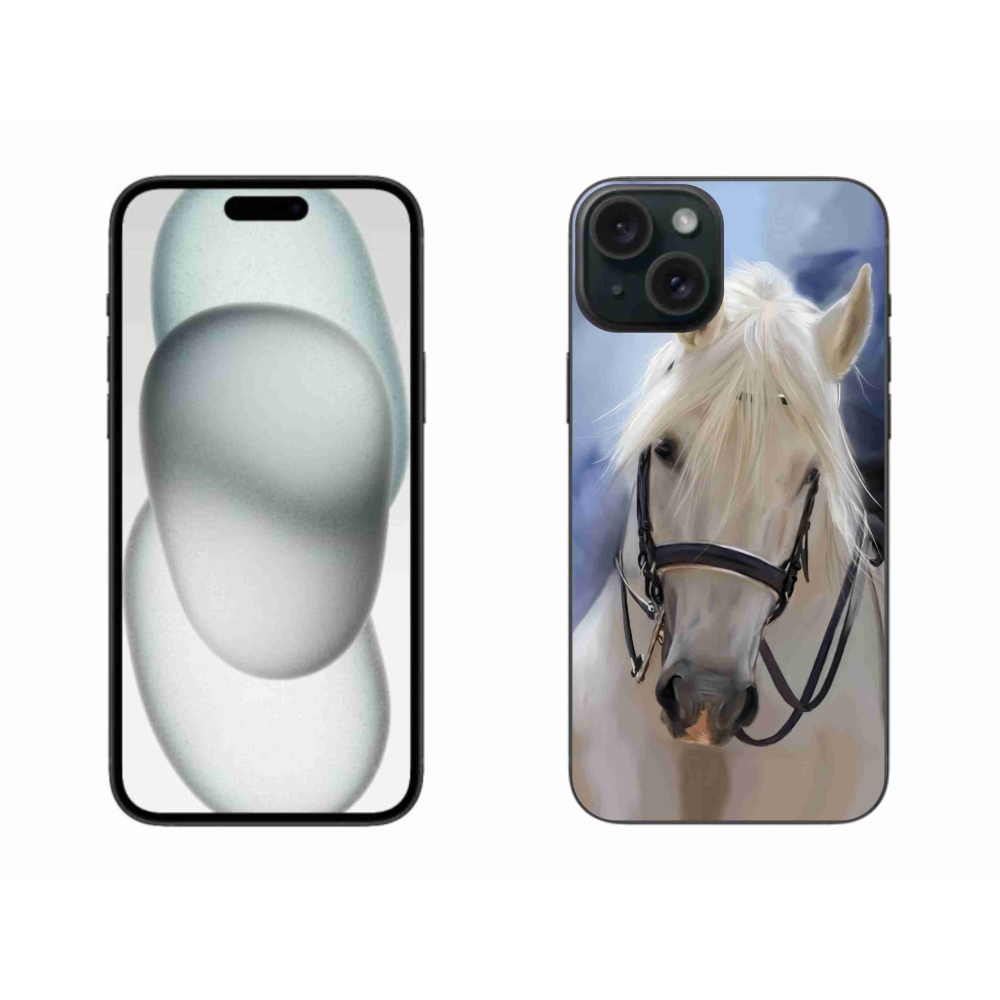 Gél borítás mmCase iPhone 15 Plus készülékhez - fehér ló