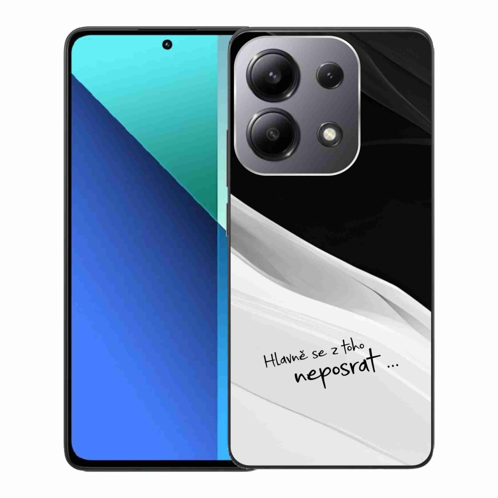 Gél borító mmCase a Xiaomi Redmi Note 13-hoz - vicces szöveg 13 fehér és fekete háttérrel