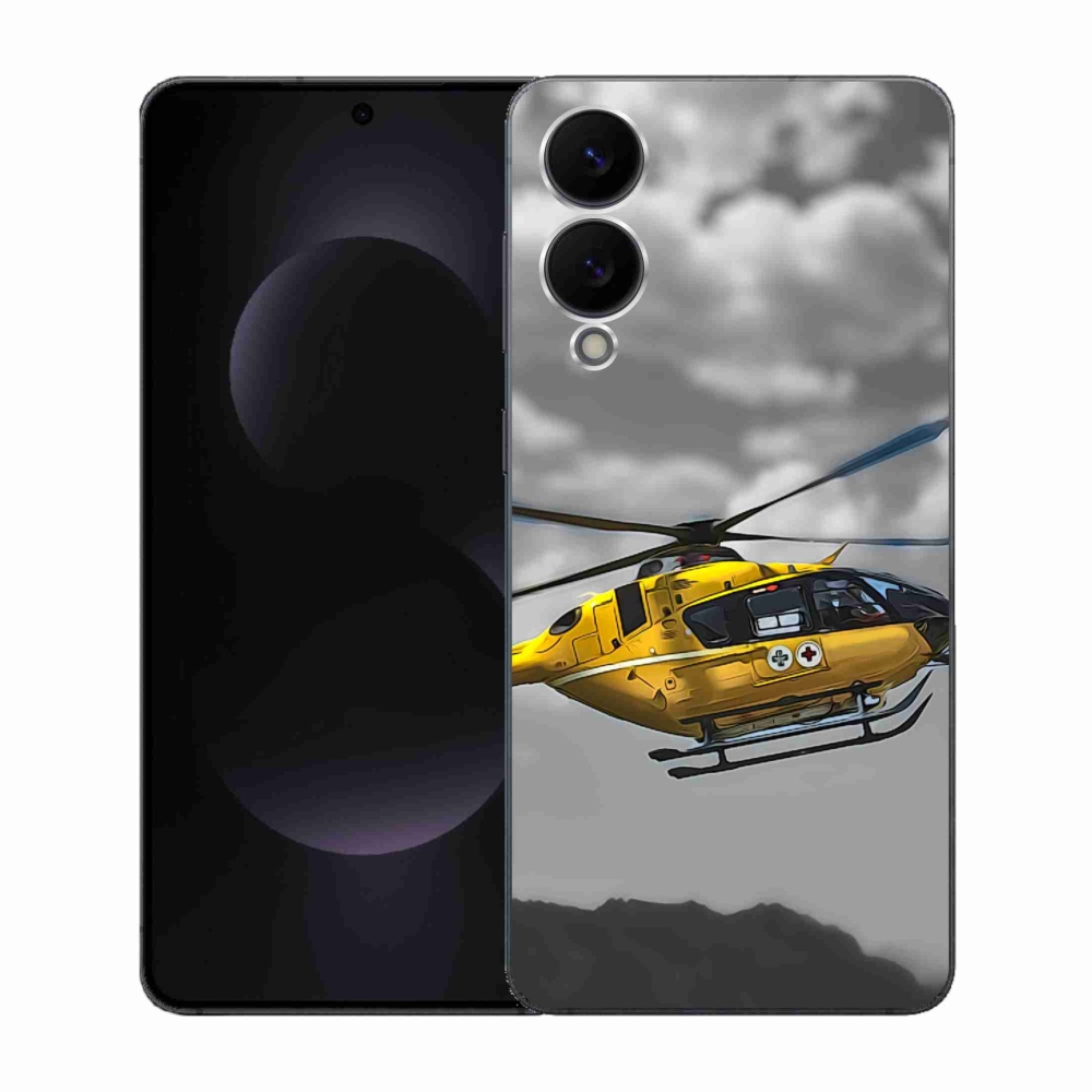 Gél védőhuzat mmCase Samsung Galaxy S25 Edge készülékhez - sárga helikopter