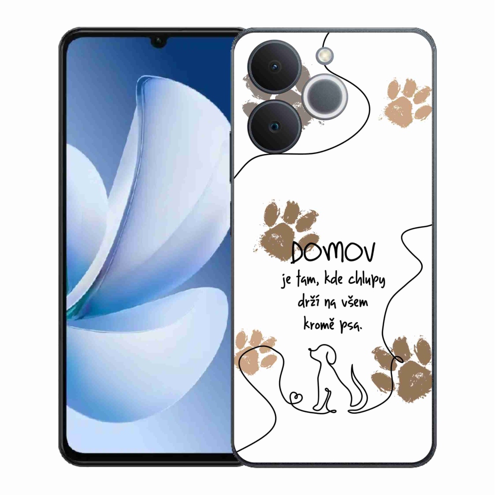 Zselés borító mmCase a Realme Note 70T készülékhez - kutya motívum fehér háttérrel