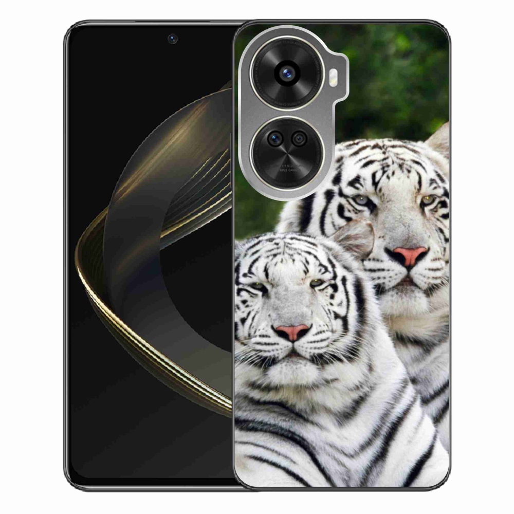 Gél tok mmCase a Huawei Nova 12 SE-hez - fehér tigrisek