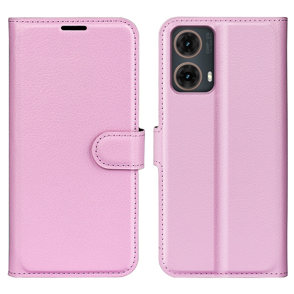 Litchi könyv tok Motorola Moto G85 5G - rózsaszínű
