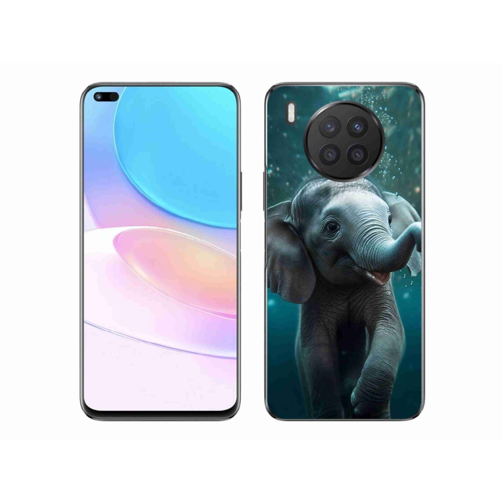 Gél borítás mmCase a Huawei Nova 8i számára - elefánt a víz alatt