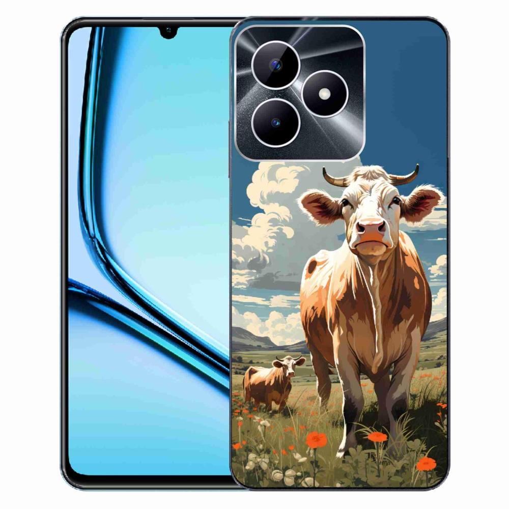 Zselés borító mmCase a Realme Note 50 készülékhez - tehenek a réten