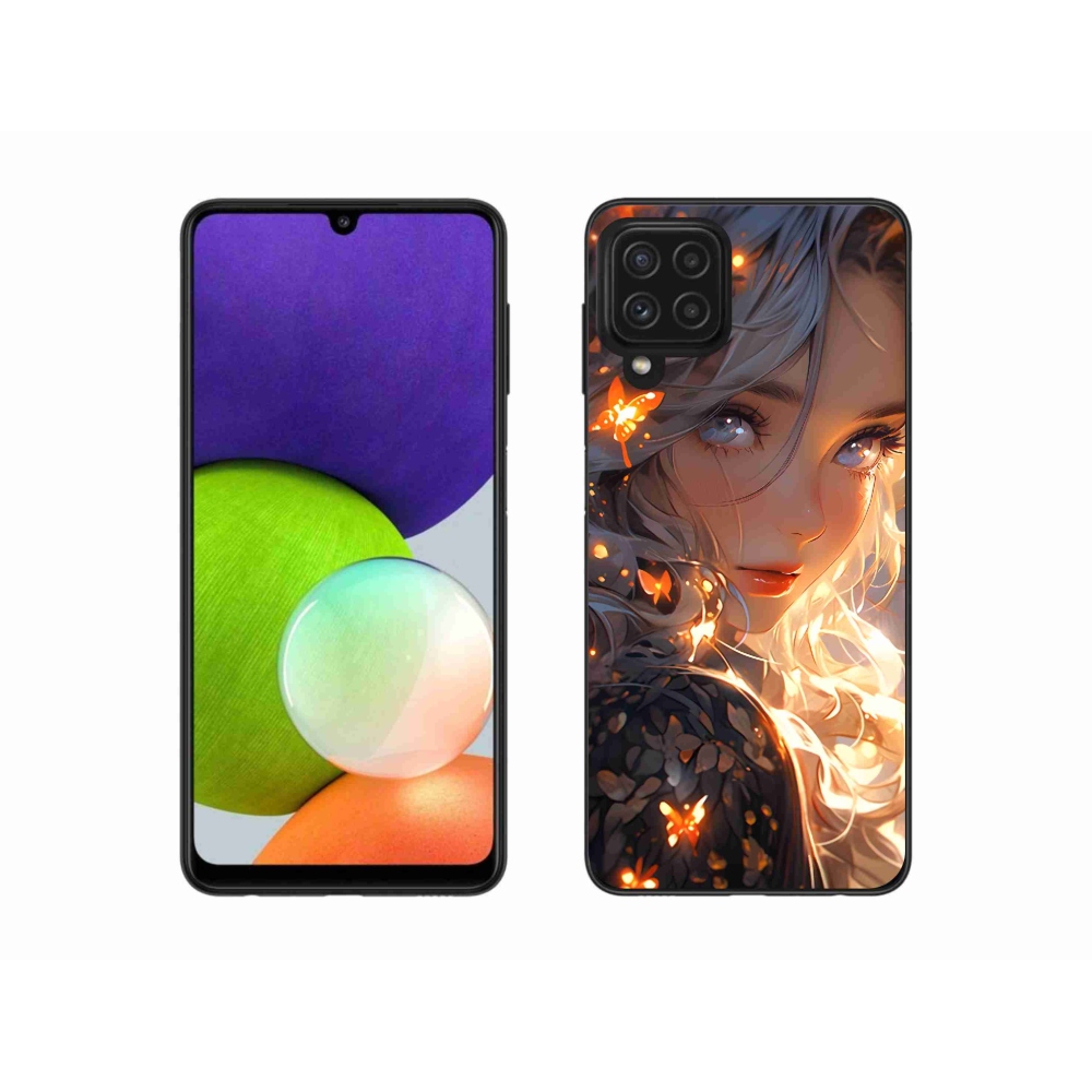 Gél borítás mmCase Samsung Galaxy A22 4G - lány és pillangók
