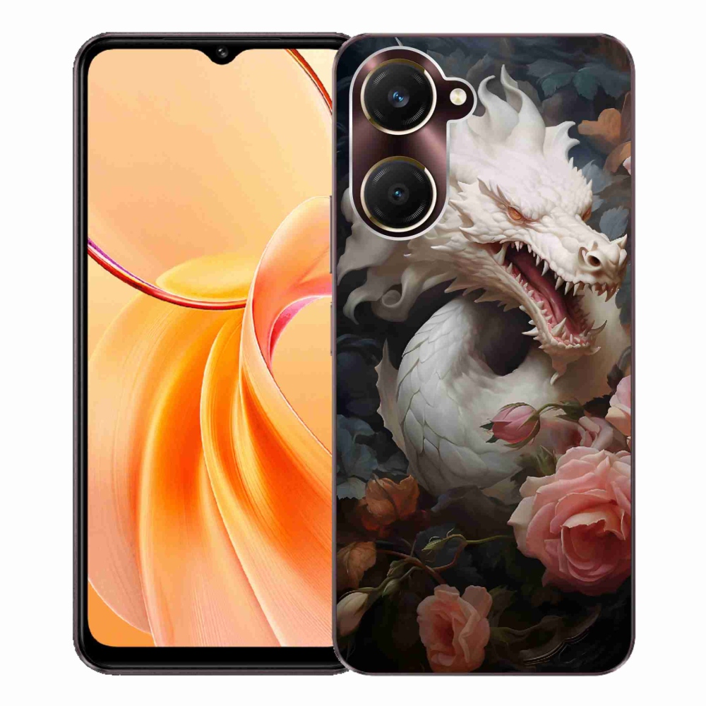Gél borítás mmCase a Vivo Y28s 5G-n - fehér sárkány